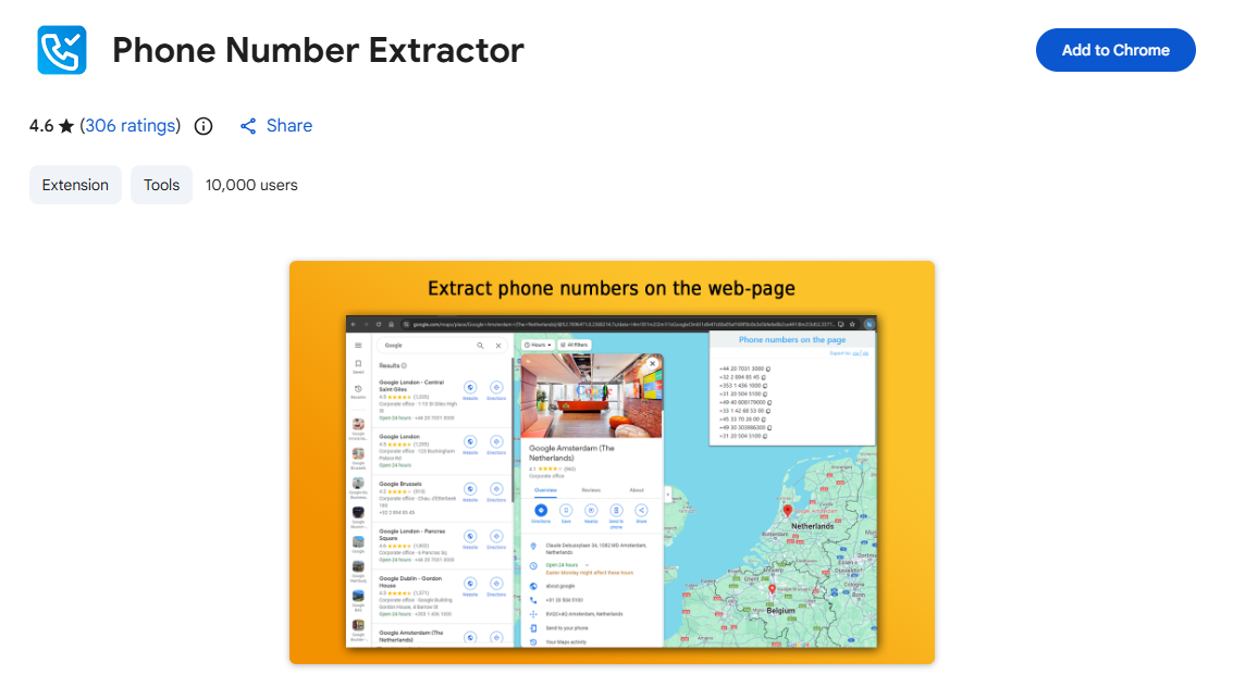 2 Phone Number Extractor (Chrome Extension)