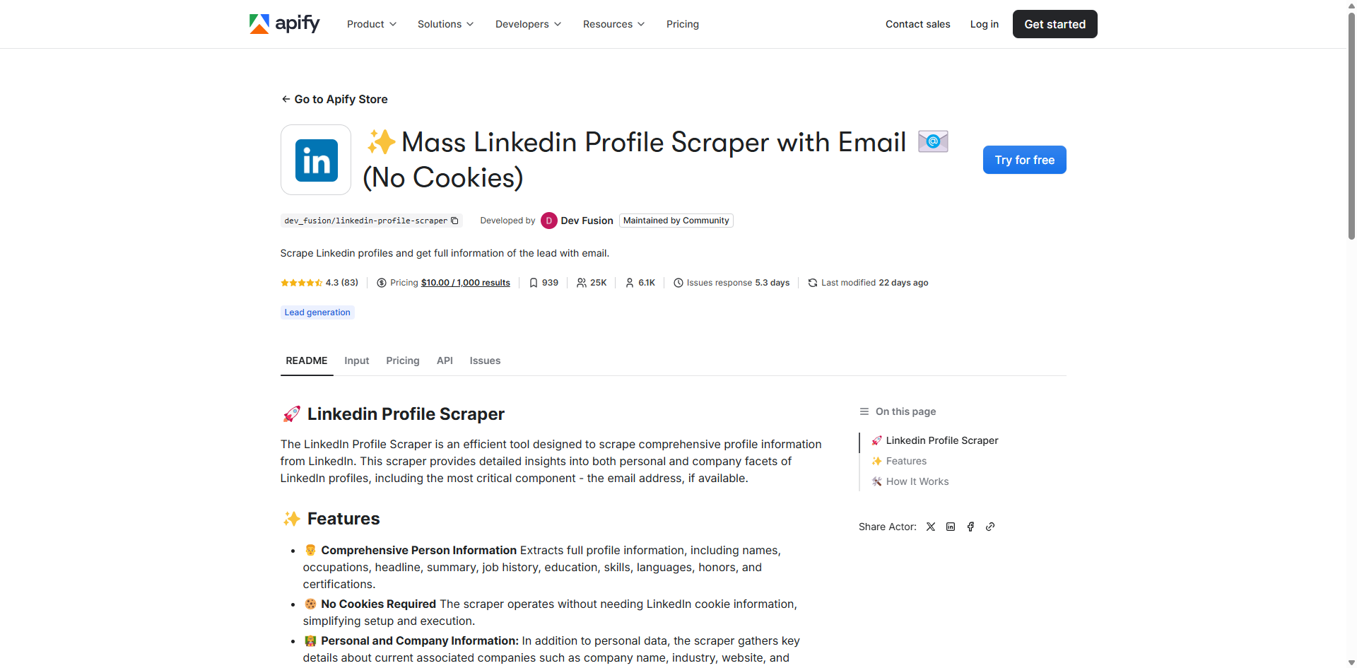 linkedin web scraper