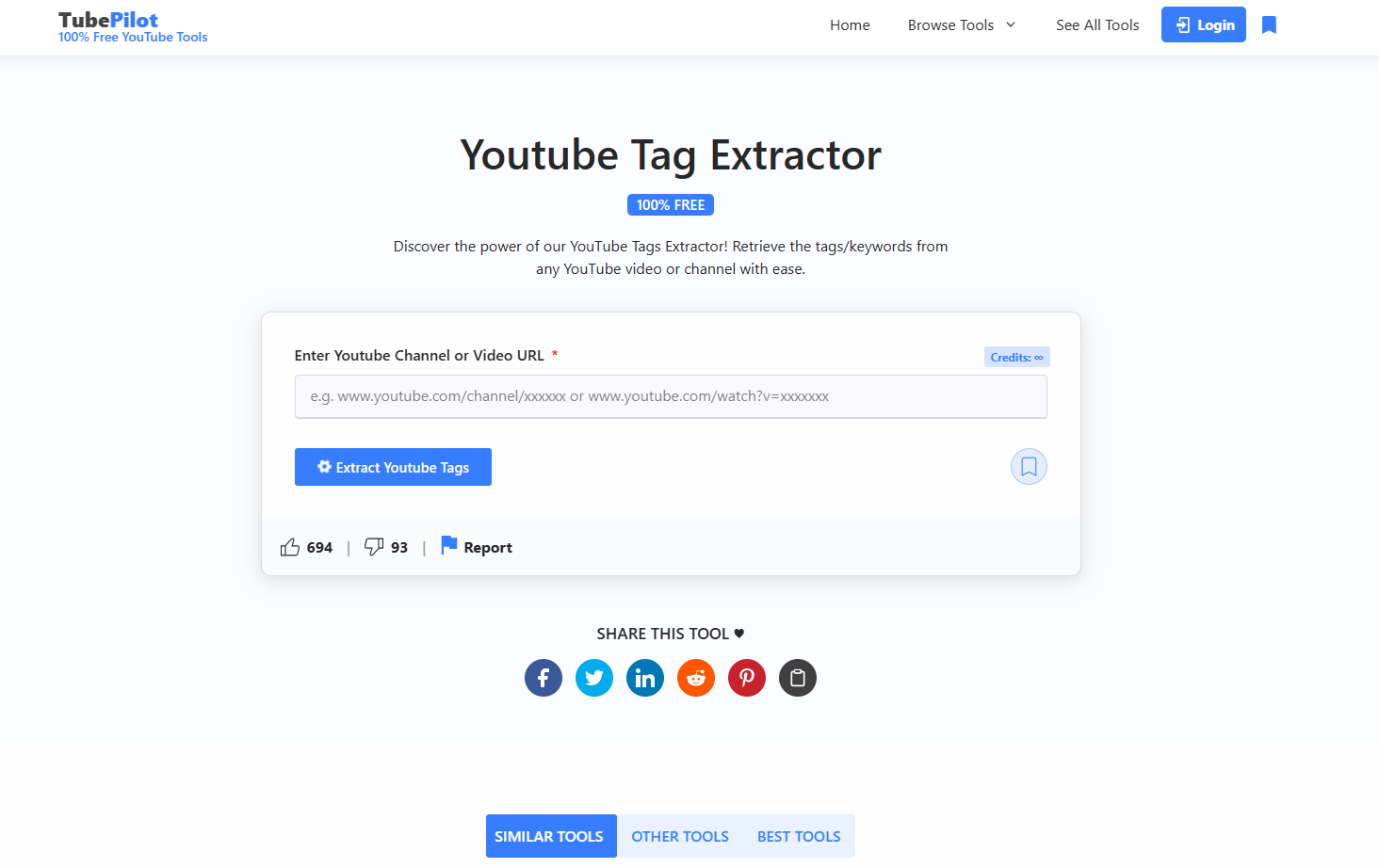 TubePilot youtube tags extractor