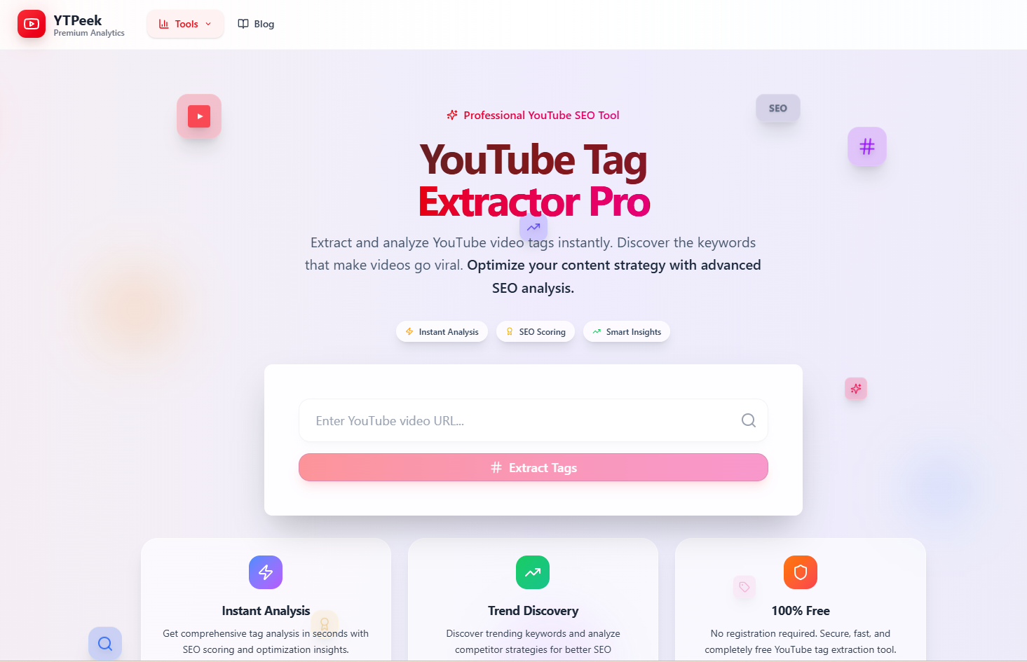YTPeek youtube tag extractor