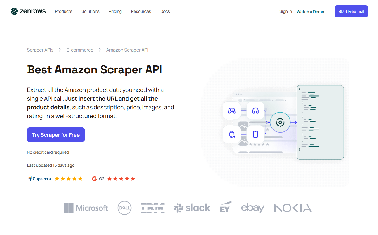 scrape amazon product data