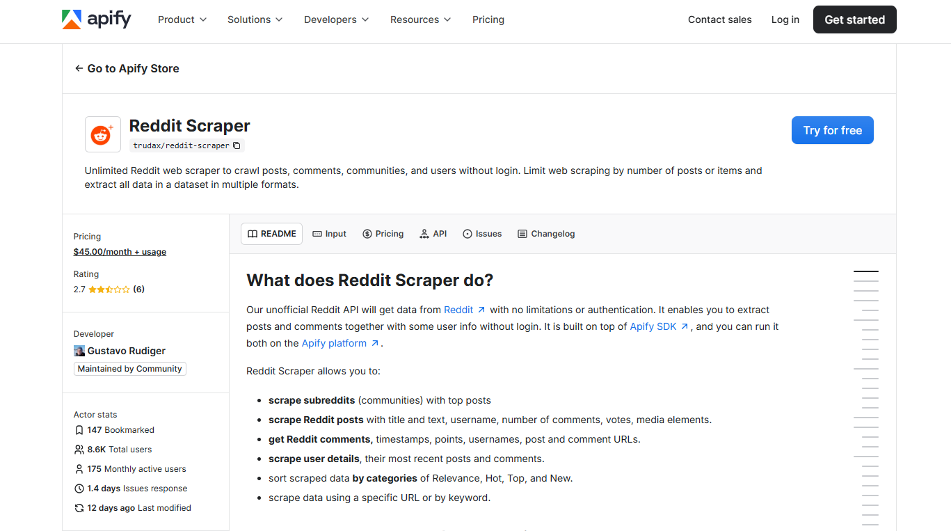 apify reddit scraping