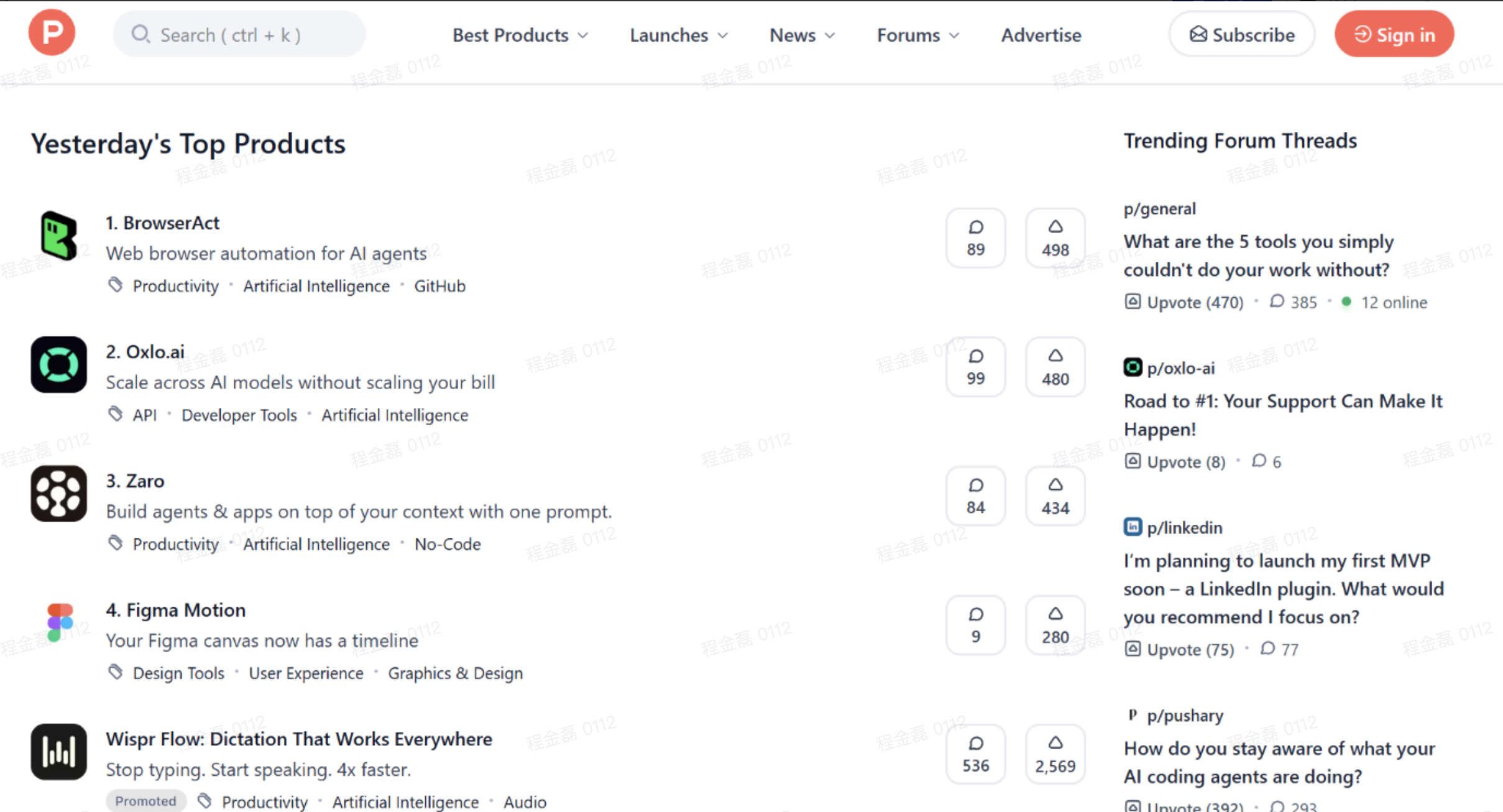 BrowserAct ranked No. 1 in Product Hunt's top products list