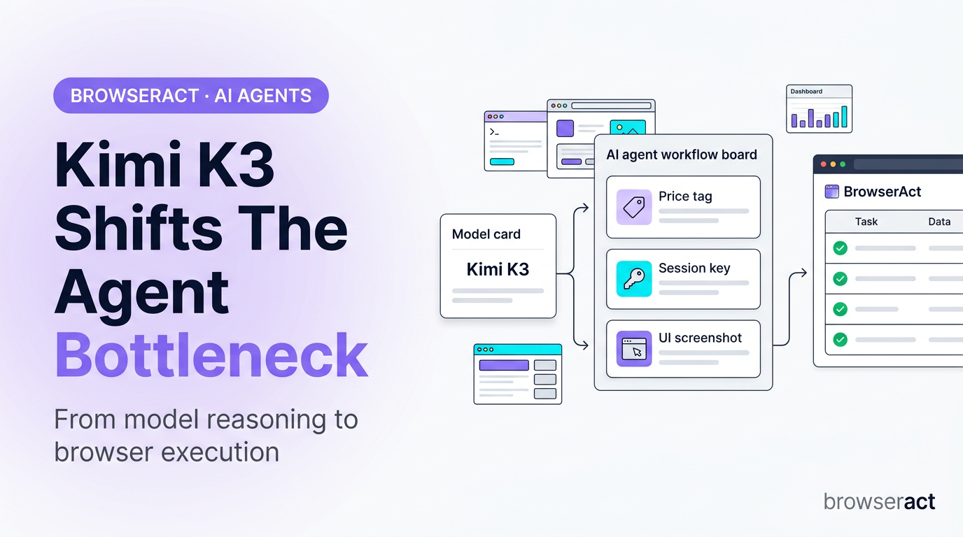Kimi K3 shifts the agent bottleneck from model reasoning to browser execution