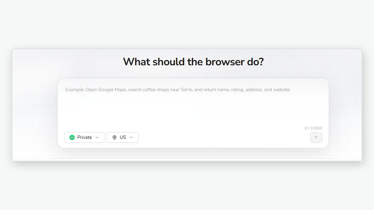 BrowserAct prompt composer for describing a web data task