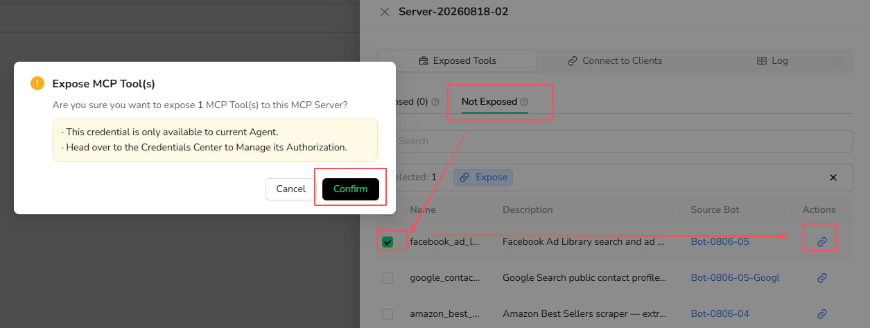 Expose an Agent Built Bot as an MCP Tool