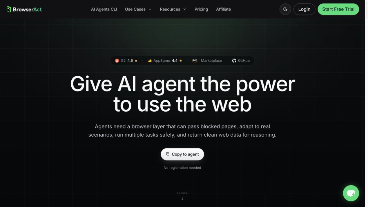 Official BrowserAct CLI page for controlled browser automation workflows