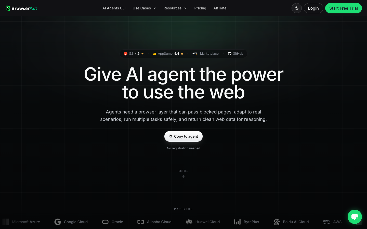 BrowserAct CLI page for running approved browser workflows from developer pipelines