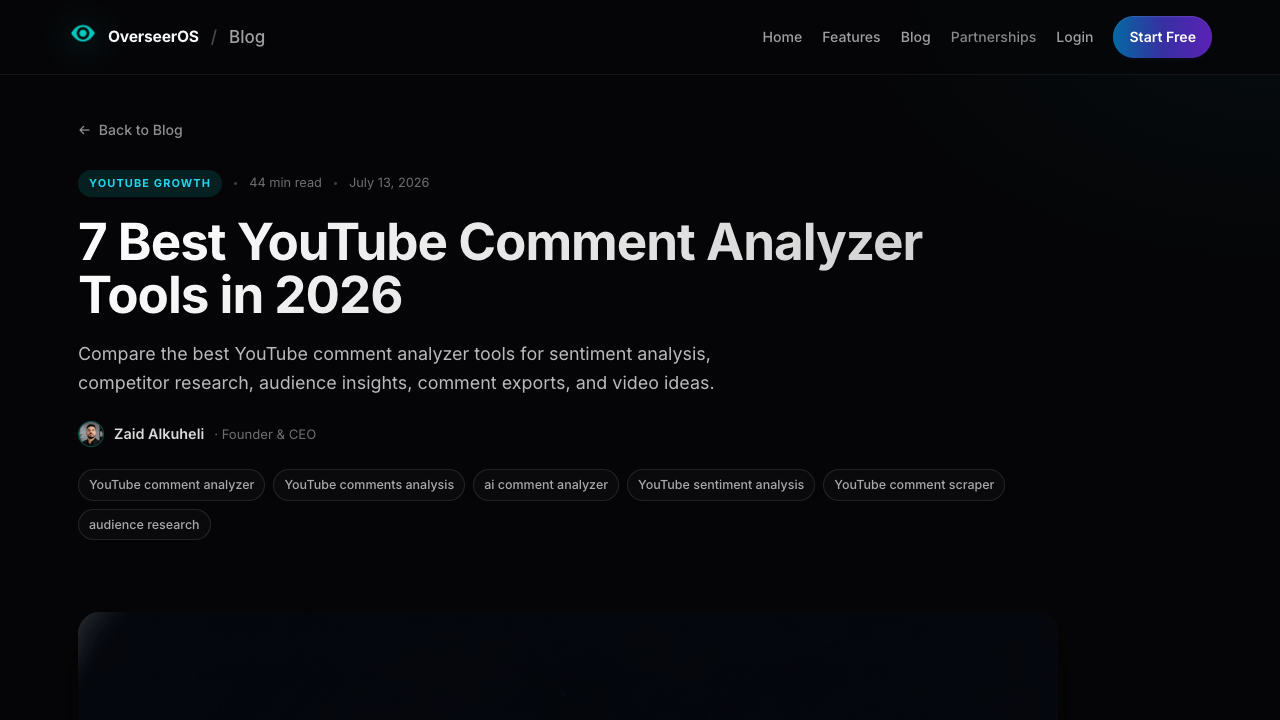 OverSeerOS guide comparing YouTube comment analyzer tools and content insight workflows