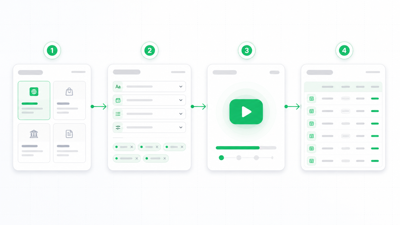 BrowserAct Templates one-click run flow from choosing a template to exporting structured results