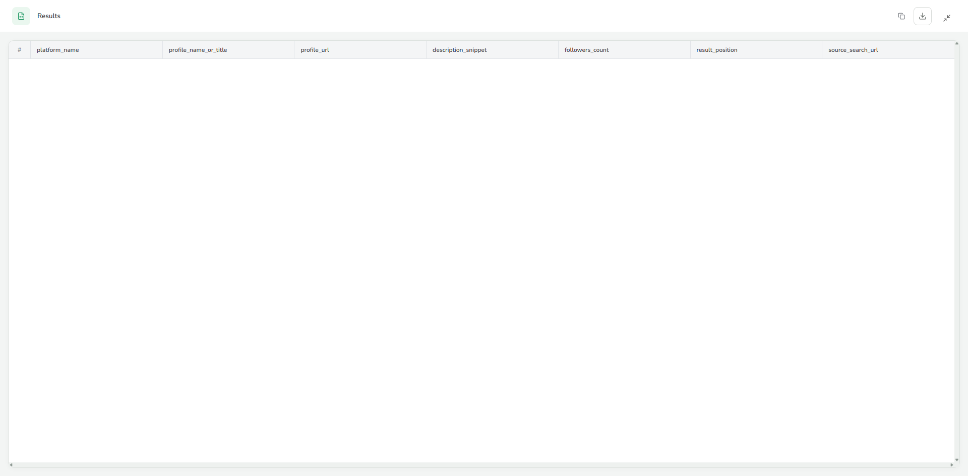 Validated Google Social Media Finder run returning no qualifying public profiles