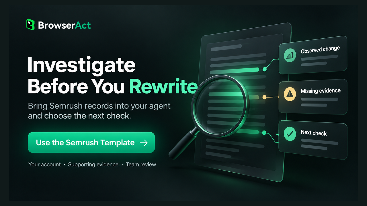 Investigate Before You Rewrite — Use the Semrush Template