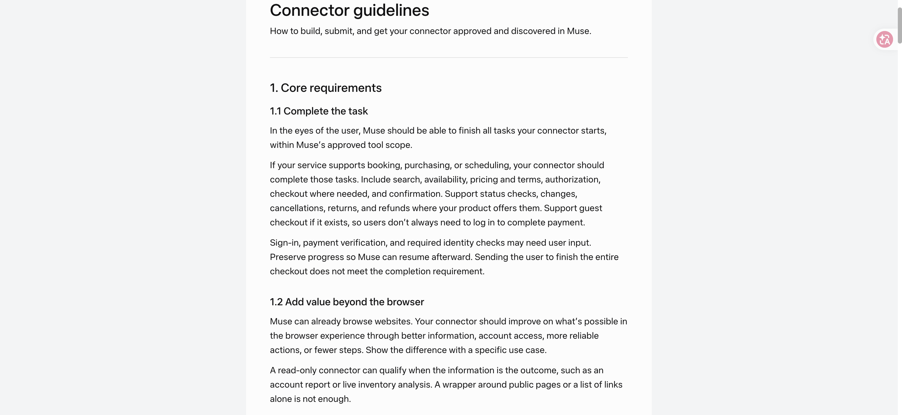 Meta documents Muse connector scope and permissions