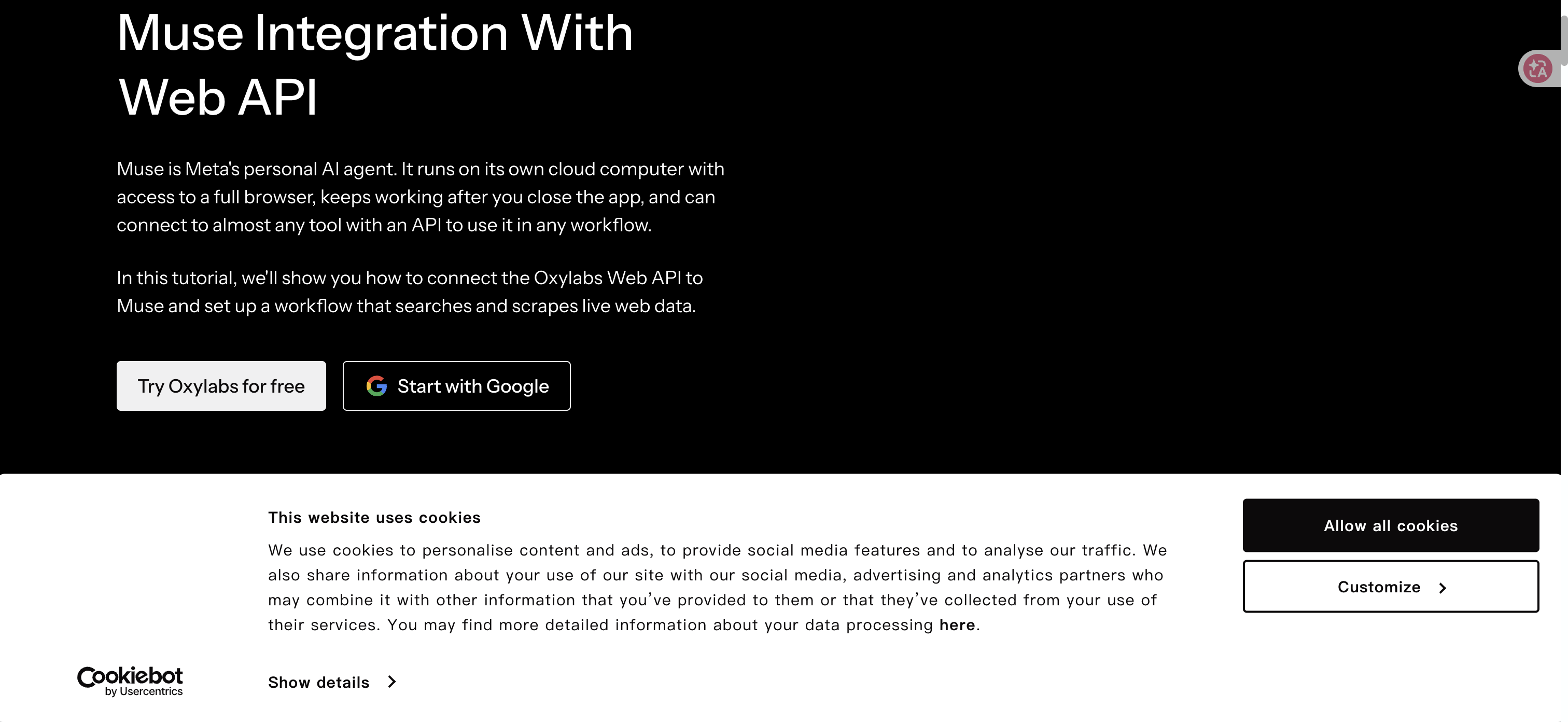 Oxylabs publishes a Muse integration guide using its Web API