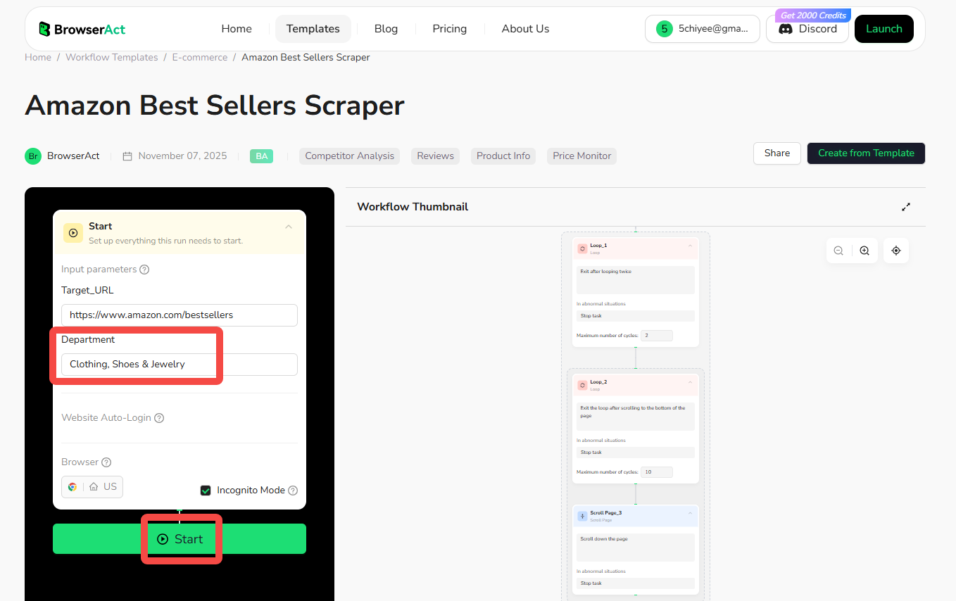 browseract amazon best sellers scraper