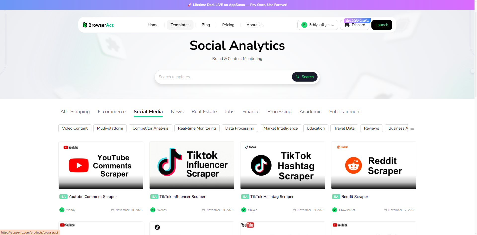 browseract browseract social scraper as a social media finder
