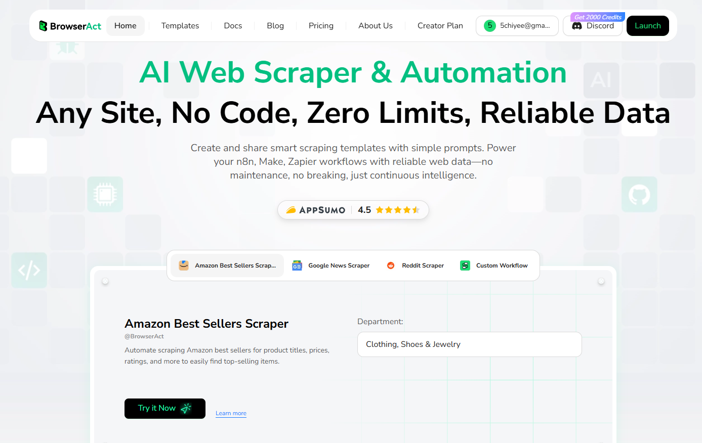 browseract: reliable web scraper for massive requests