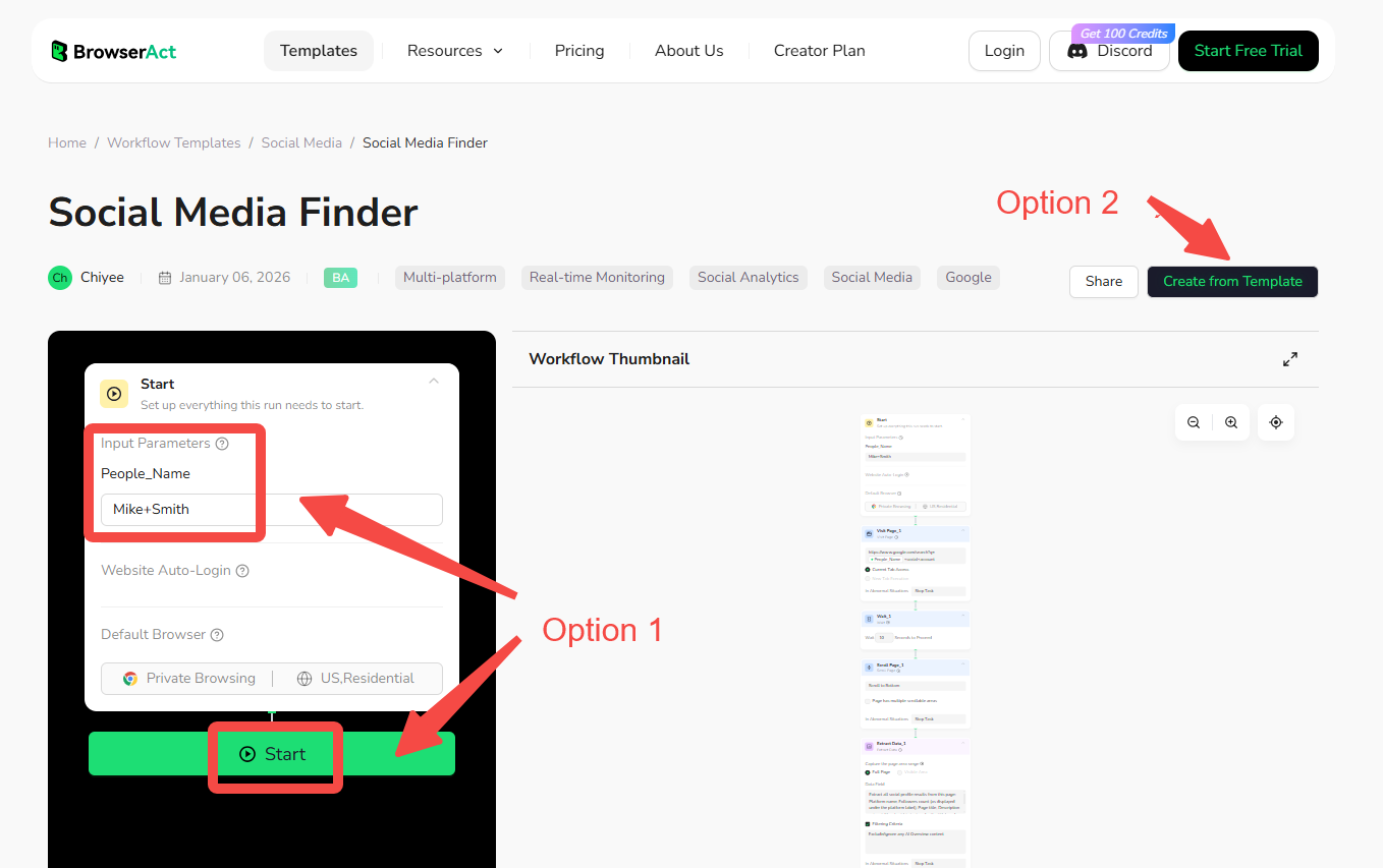 browseract social media finder