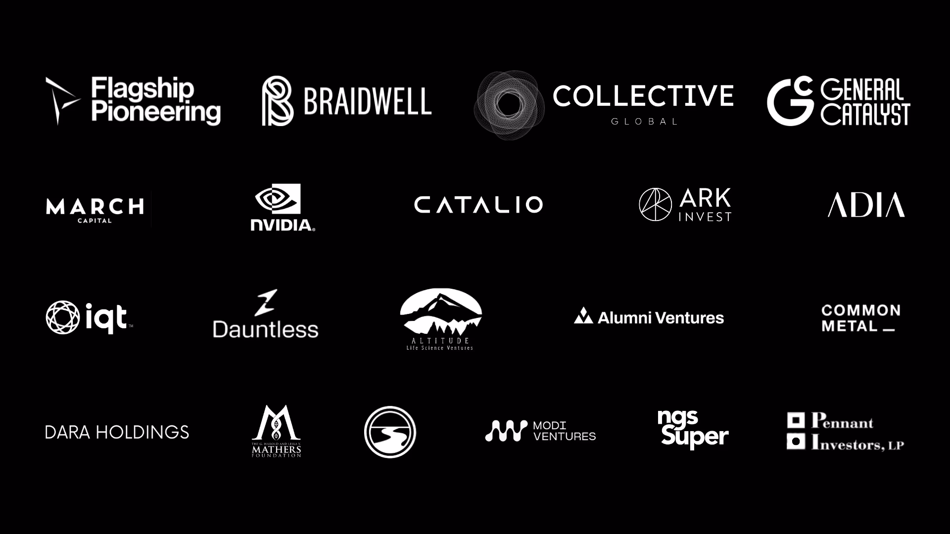 Investor logos in Lila Sciences official Series A announcement artwork