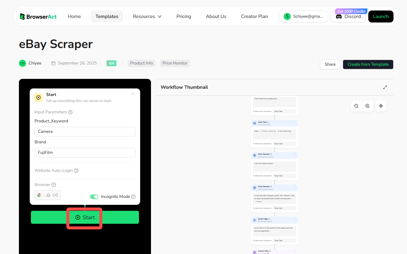browseract ebay scraper