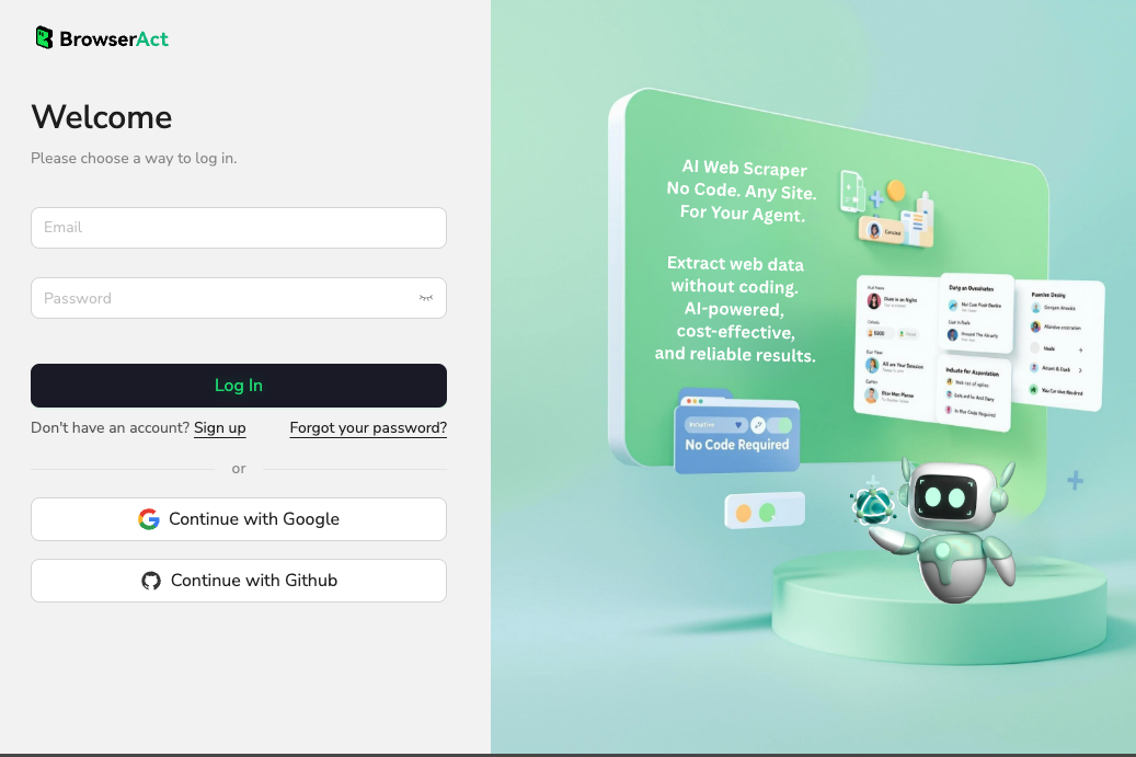 sign up browseract