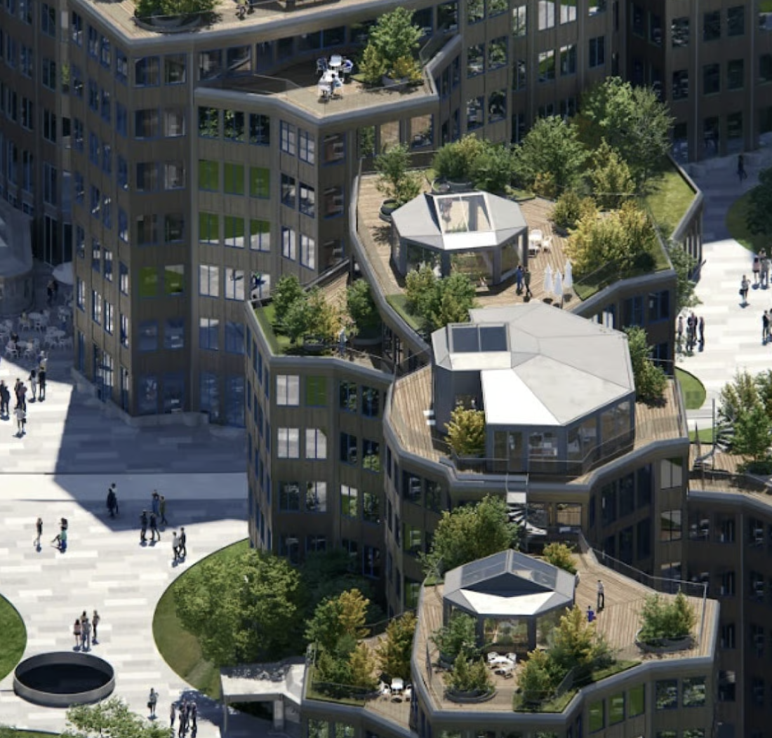 Official Uber image showing the Tripolis-Park buildings in Amsterdam