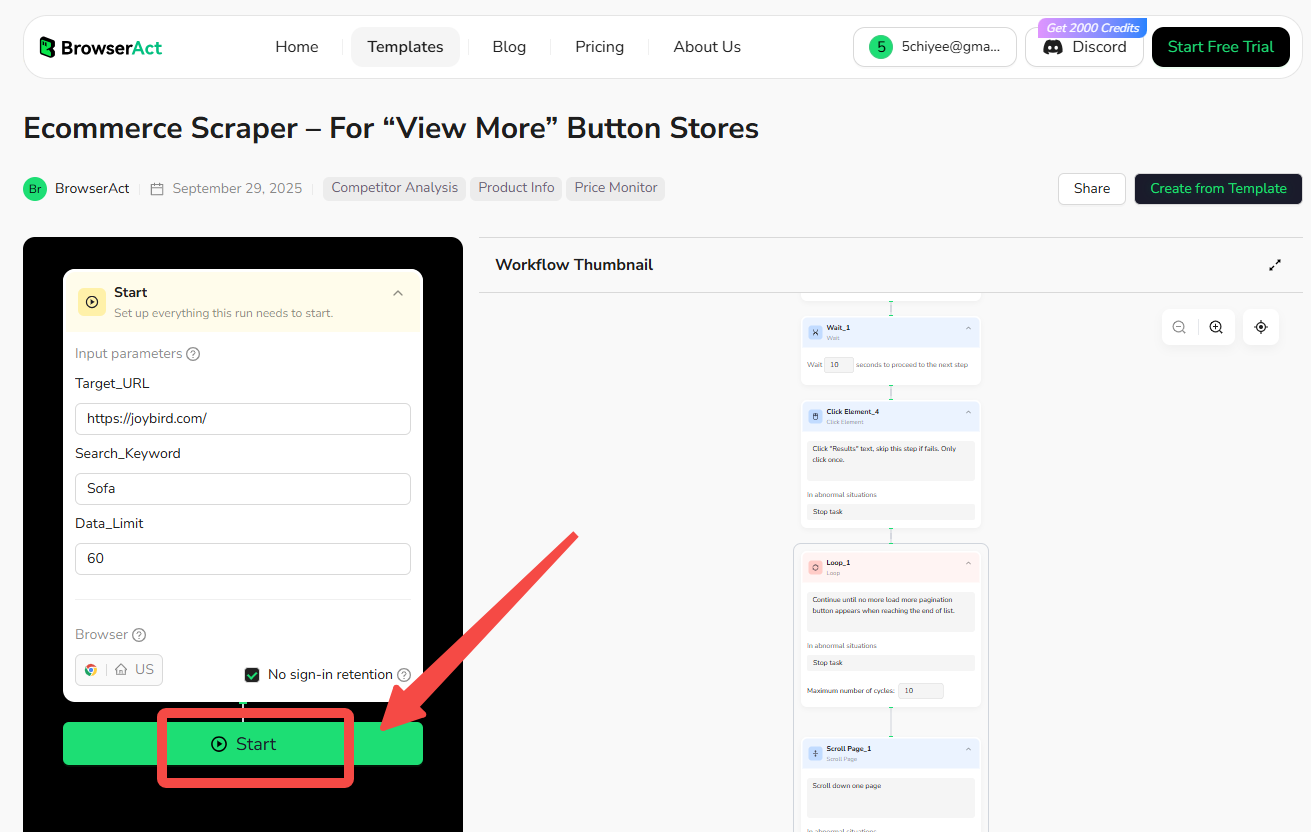 browseract ecommerce scraper