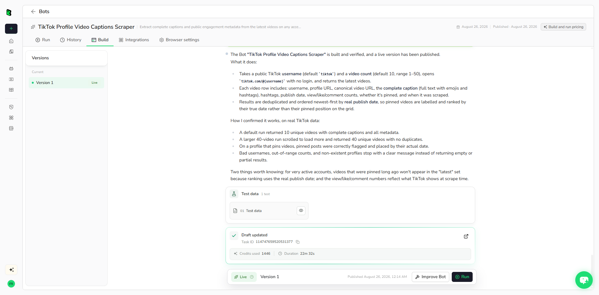 BrowserAct building the Bot