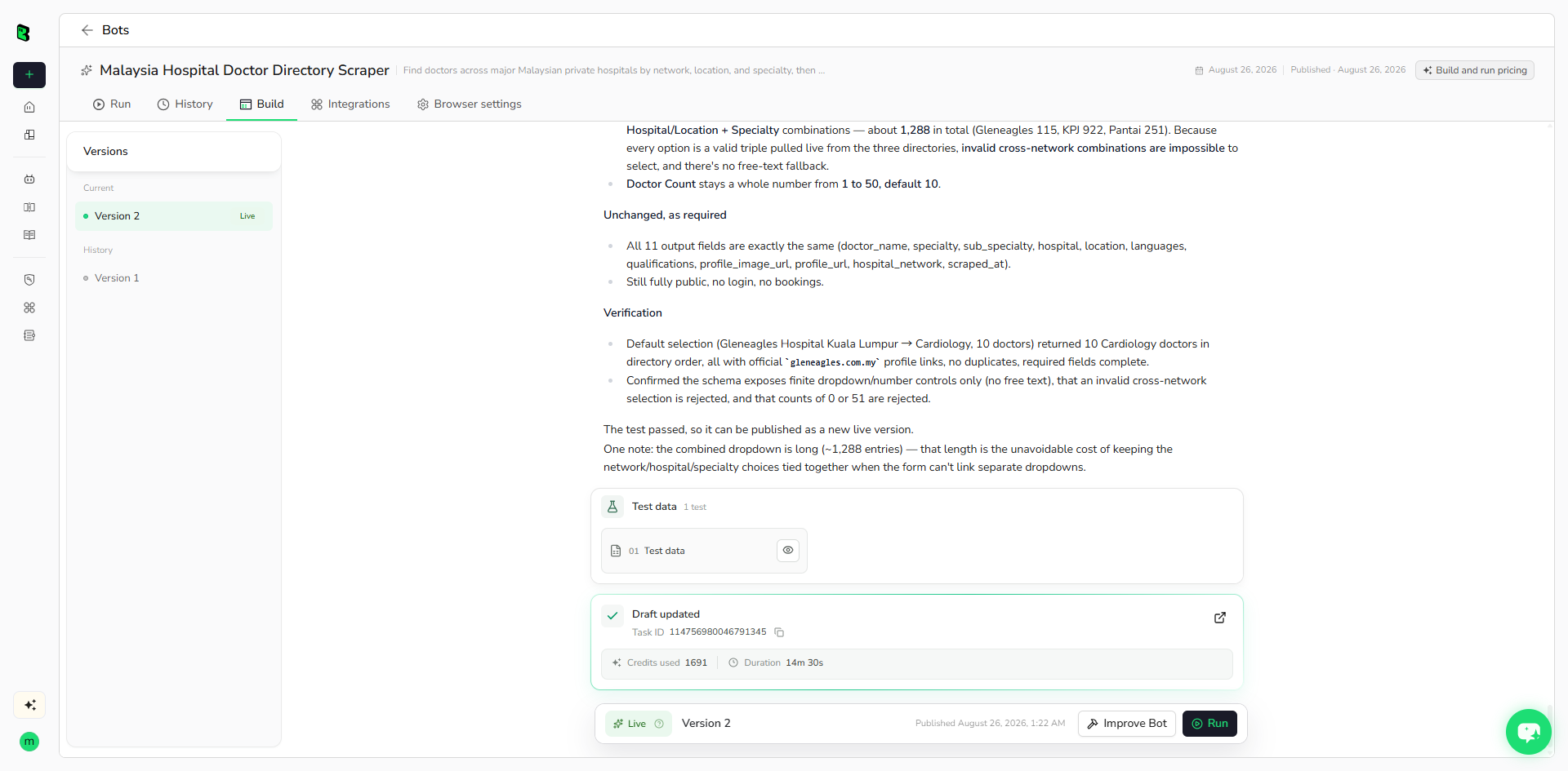BrowserAct build exploration