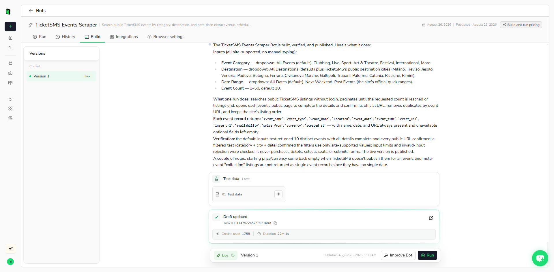 BrowserAct build exploration