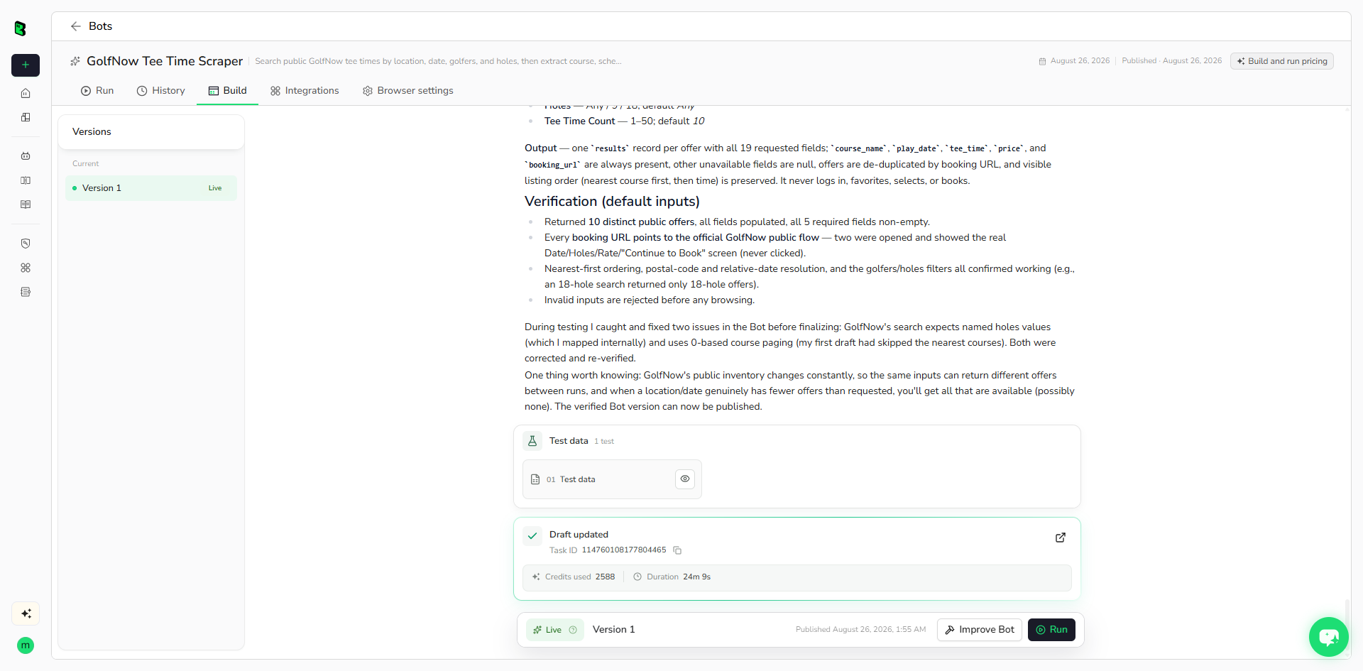 BrowserAct build exploration