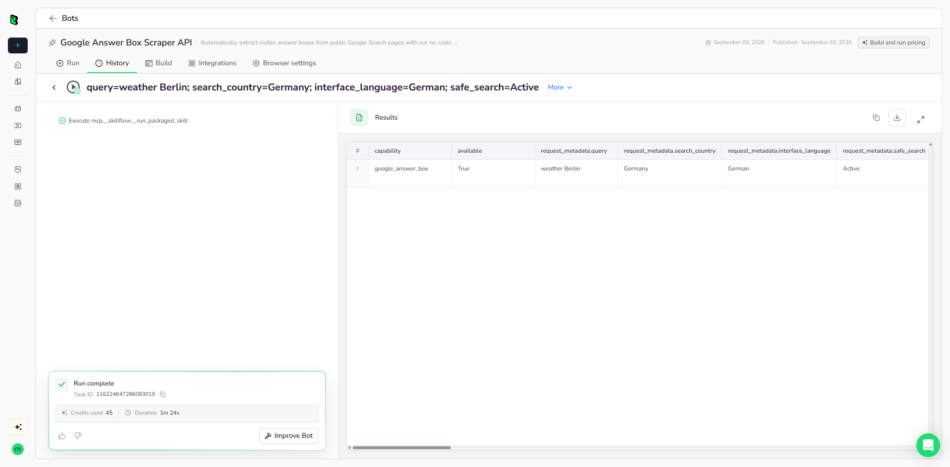 Validate structured results