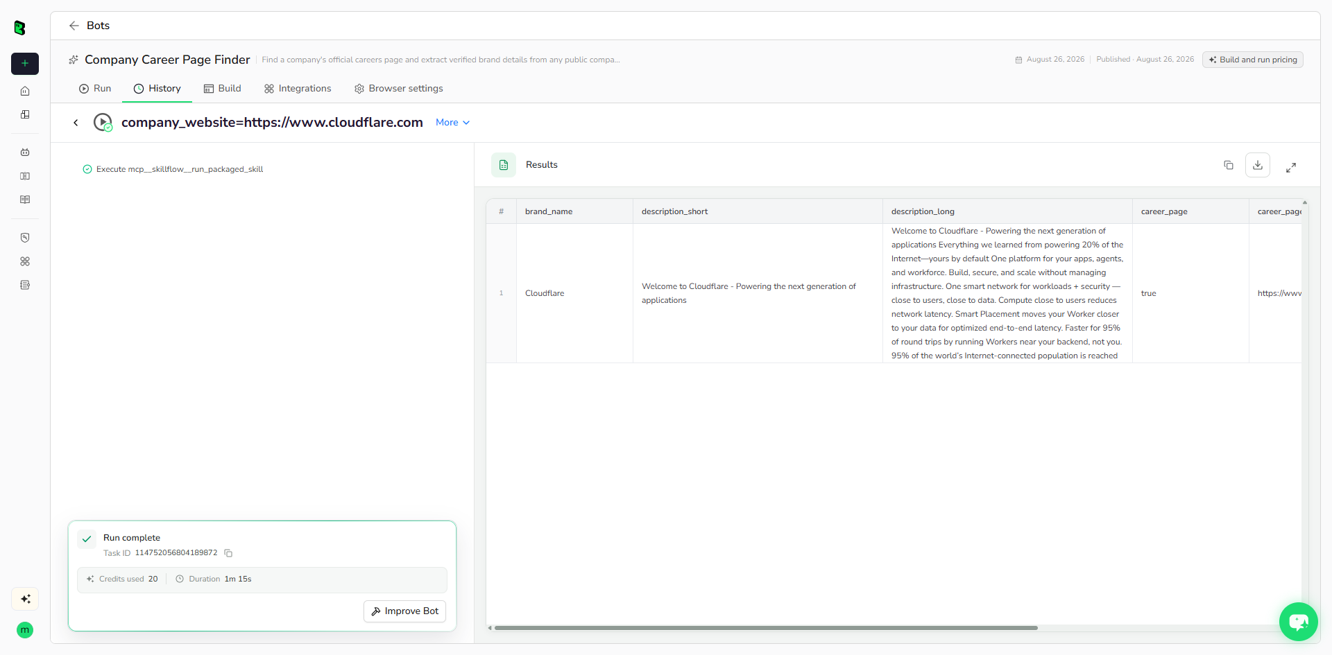 Review structured results
