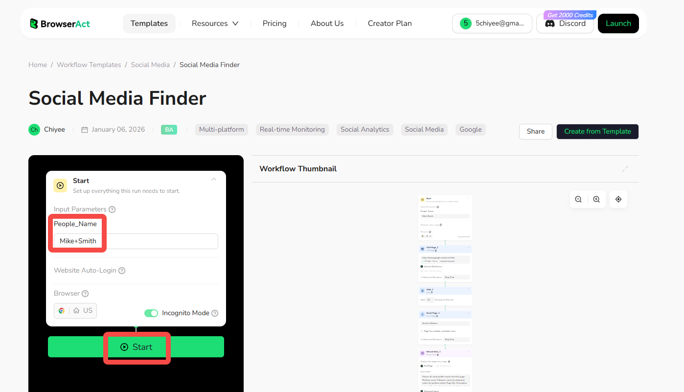 browseract social media finder